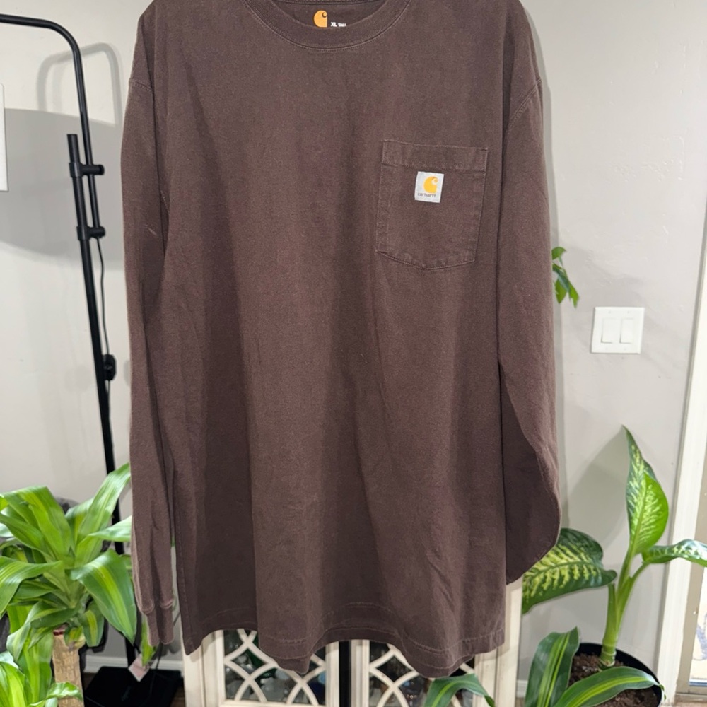 Carhartt Dark Brown Long Sleeve Tee (Tall)